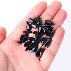 Jet Teardrop Shape High Quality Glass Pointed Back Fancy Rhinestones WholesaleRhinestone