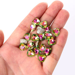 Vitrail Rose Heart Shape High Quality Glass Pointed Back Fancy Rhinestones WholesaleRhinestone