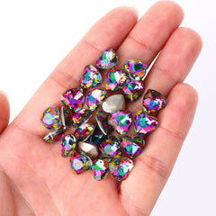 Volcano Heart Shape High Quality Glass Pointed Back Fancy Rhinestones WholesaleRhinestone