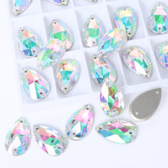 Crystal Phantom Drop Shape High Quality Glass Sew-on Rhinestones WholesaleRhinestone