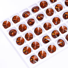 Tangerine Rivoli Shape High Quality Glass Pointed Back Fancy Rhinestones WholesaleRhinestone
