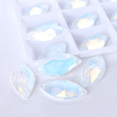 Crystal AM Diamond Leaf Shape High Quality Glass Sew-on Rhinestones WholesaleRhinestone