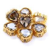 Satin Maxi Heart Shape High-Quality Glass Sew-on Nest Hollow Claw Rhinestones WholesaleRhinestone