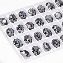 Black Diamond Oval Shape High Quality Glass Pointed Back Fancy Rhinestones WholesaleRhinestone