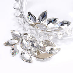 Crystal Diamond Leaf Shape High Quality Glass Beveled Flat Back Rhinestones WholesaleRhinestone