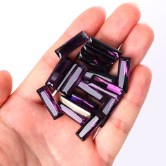 Amethyst Princess Baguette Shape High Quality Glass Pointed Back Fancy Rhinestones WholesaleRhinestone