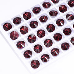 Burgundy Rivoli Shape High Quality Glass Pointed Back Fancy Rhinestones WholesaleRhinestone