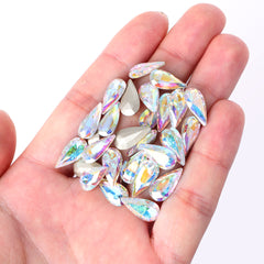 Crystal AB Teardrop Shape High Quality Glass Pointed Back Fancy Rhinestones WholesaleRhinestone