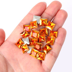 Astral Pink Princess Square Shape High Quality Glass Pointed Back Fancy Rhinestones WholesaleRhinestone