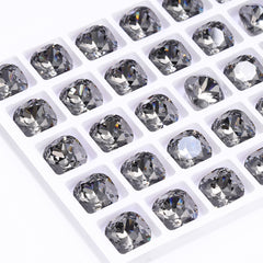 Black Diamond Cushion Square Shape High Quality Glass Pointed Back Fancy Rhinestones WholesaleRhinestone