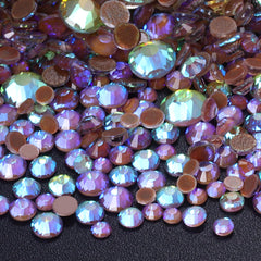 Mixed Sizes Mocha Shimmer Coffee Glass Flat Back Rhinestones For Nail Art WholesaleRhinestone