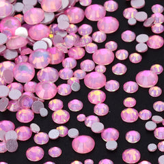 Mixed Sizes Crystal Pink Fairy Glass FlatBack Rhinestones For Nail Art Silver Back WholesaleRhinestone
