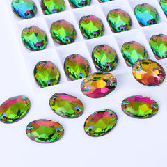 Vitrail Medium Oval Shape High Quality Glass Sew-on Rhinestones WholesaleRhinestone