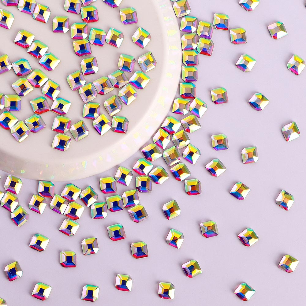 Concise Hexagon Shape Crystal AB Flat Back Fancy Rhinestones WholesaleRhinestone