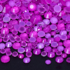 Mixed Sizes Mocha Neon Dk Purple Glass Flat Back Rhinestones For Nail Art WholesaleRhinestone