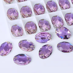 Vitrail Light Oval Shape High Quality Glass Sew-on Rhinestones WholesaleRhinestone