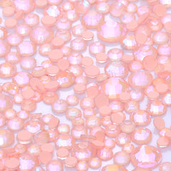 Mixed Sizes Neon Peach Pink AB Glass Flat Back Rhinestones For Nail Art WholesaleRhinestone