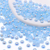 Light Blue AB Resin Flat Back Pearls Multi Sizes WholesaleRhinestone