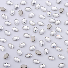 Oval Shape Multi Colors Small Size Glass Beveled Flat Back Fancy Rhinestones For Nail Art WholesaleRhinestone