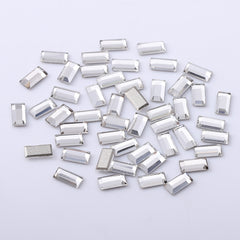 Rectangle Shape Multi Colors Small Size Glass Beveled Flat Back Fancy Rhinestones For Nail Art WholesaleRhinestone