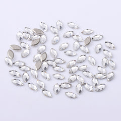 Navette Shape Multi Colors Small Size Glass Beveled Flat Back Fancy Rhinestones For Nail Art WholesaleRhinestone