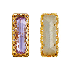 Violet Princess Baguette Shape High-Quality Glass Sew-on Nest Hollow Claw Rhinestones WholesaleRhinestone