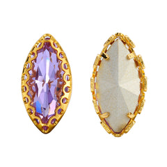 Violet Navette Shape High-Quality Glass Sew-on Nest Hollow Claw Rhinestones WholesaleRhinestone
