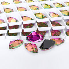 Vitrail Rose Galactic Shape High Quality Glass Sew-on Rhinestones WholesaleRhinestone