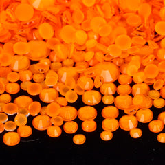 Mixed Sizes Mocha Neon Lt Orange Glass Flat Back Rhinestones For Nail Art WholesaleRhinestone