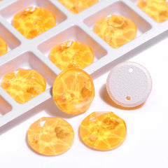 Electric Neon Sunflower XIRIUS Round Shape High Quality Glass Sew-on Rhinestones WholesaleRhinestone