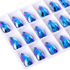 Indicolite Shimmer Drop Shape High Quality Glass Sew-on Rhinestones WholesaleRhinestone