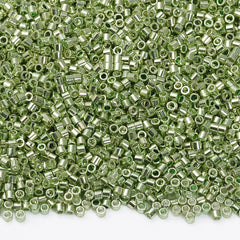 Metallic Light Green Luster Color Hight Quality Glass Cylinder Seed Beads 1.6 MM Size JS3008 WholesaleRhinestone