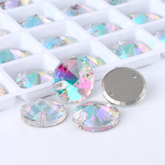 クリスタルファントムリボリ形状高品質のガラス縫製ラインストーン