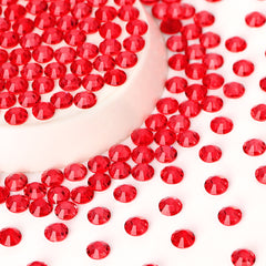 Lotus Mist Red Glass FlatBack Rhinestones Silver Back WholesaleRhinestone