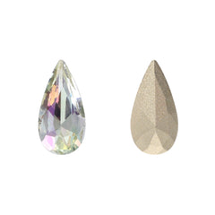 Luminous Green Teardrop Shape High Quality Glass Pointed Back Fancy Rhinestones WholesaleRhinestone
