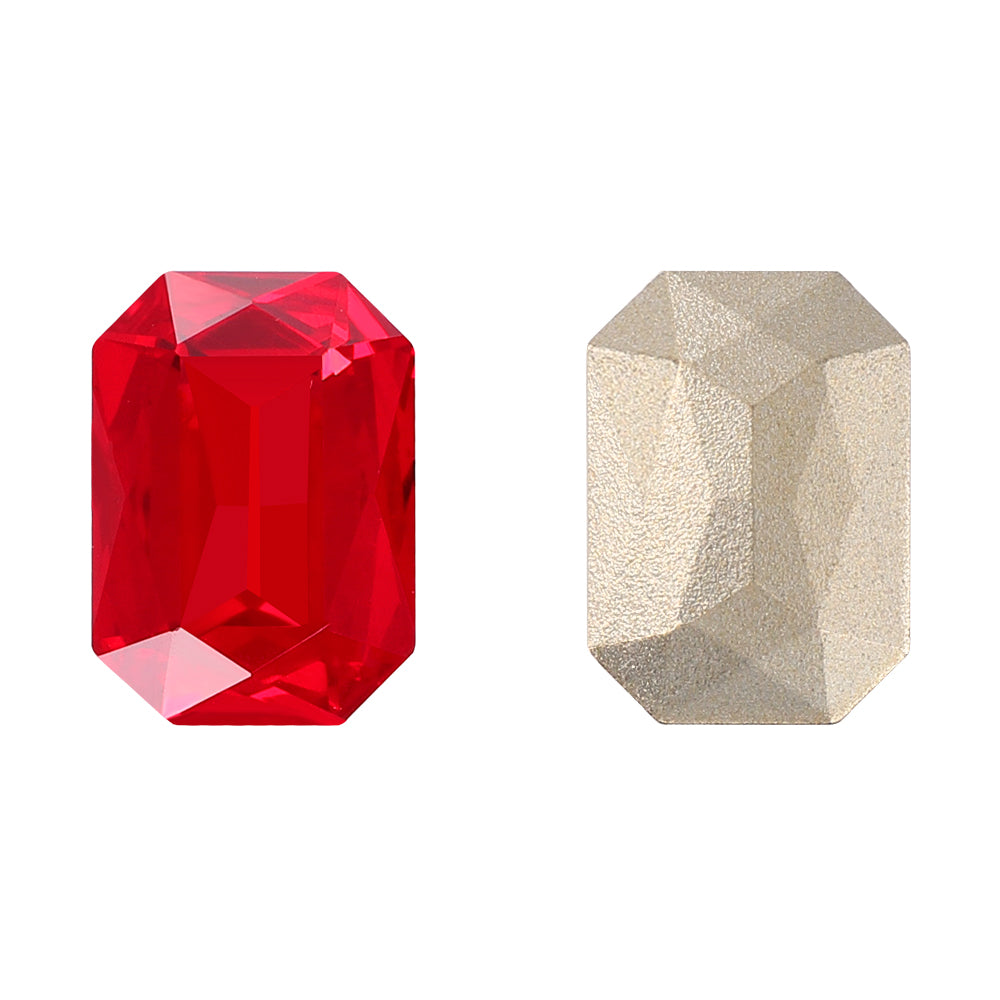 Light Siam Thin Octagon Shape High Quality Glass Pointed Back Fancy Rhinestones WholesaleRhinestone