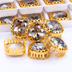 Satin Cushion Square Shape High-Quality Glass Sew-on Nest Hollow Claw Rhinestones WholesaleRhinestone