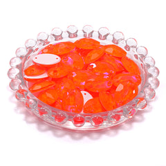 Electric Neon Orange Yellow Oval Shape High Quality Glass Sew-on Rhinestones WholesaleRhinestone