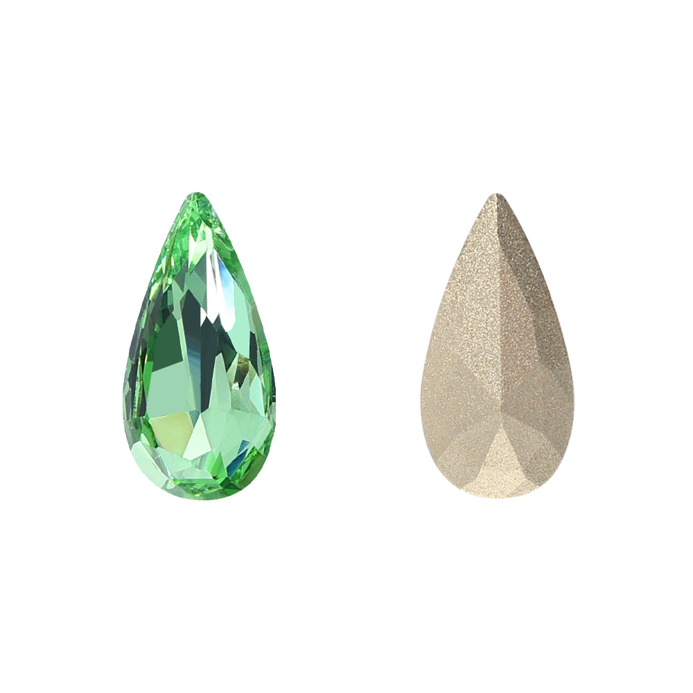 Peridot Teardrop Shape High Quality Glass Pointed Back Fancy Rhinestones WholesaleRhinestone