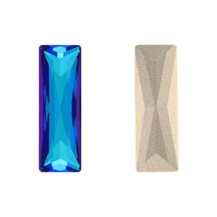 Bermuda Blue Princess Baguette Shape High Quality Glass Pointed Back Fancy Rhinestones WholesaleRhinestone