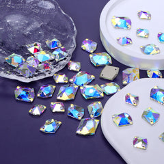 Mixed Sizes Crystal AB Cosmic Shape High Quality Glass Sew-on Rhinestones WholesaleRhinestone
