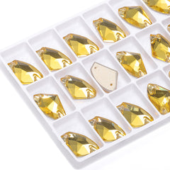 Light Topaz Galactic Shape High Quality Glass Sew-on Rhinestones WholesaleRhinestone