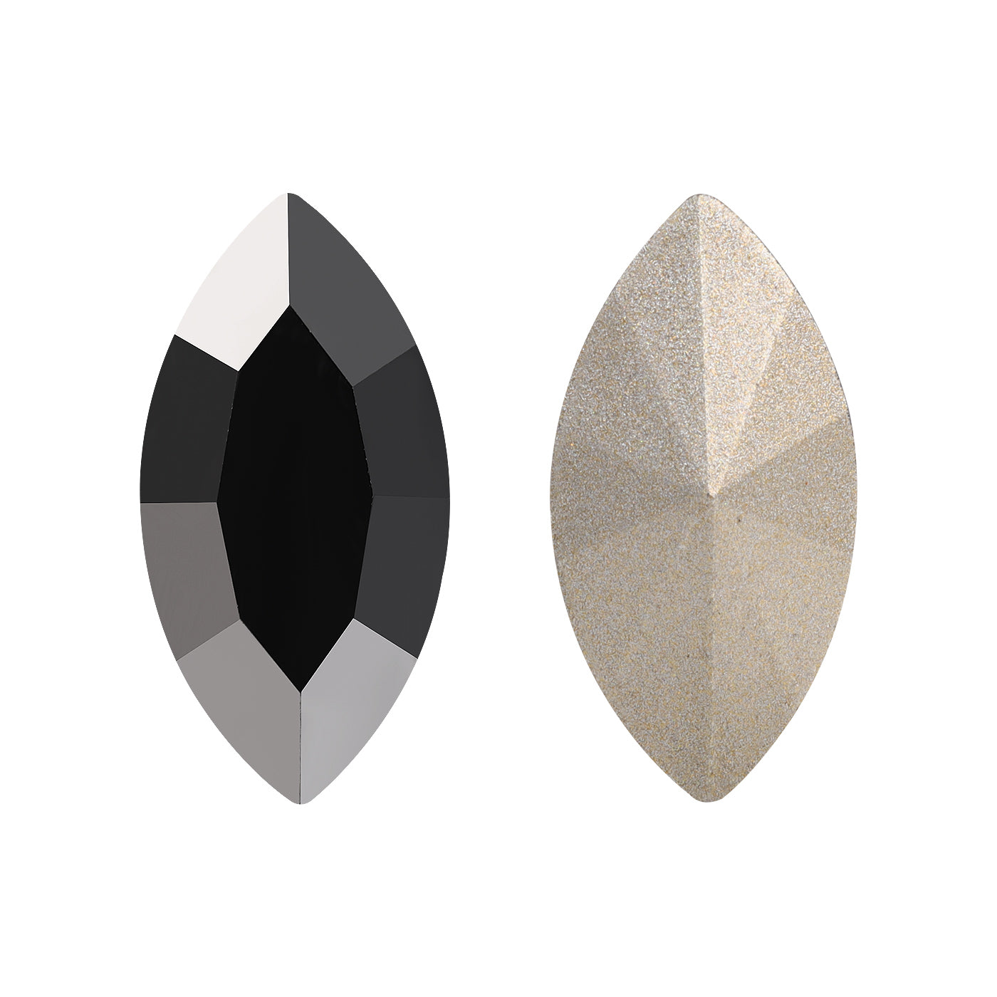 Jet Metallic Silver Navette Shape High Quality Glass Pointed Back Fancy Rhinestones WholesaleRhinestone