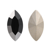 Jet Metallic Silver Navette Shape High Quality Glass Pointed Back Fancy Rhinestones WholesaleRhinestone