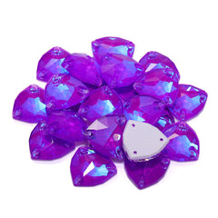 Electric Neon Violet Trilliant Shape High Quality Glass Sew-on Rhinestones WholesaleRhinestone