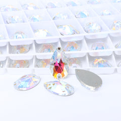 Light Crystal AB Drop Shape High Quality Glass Sew-on Rhinestones WholesaleRhinestone