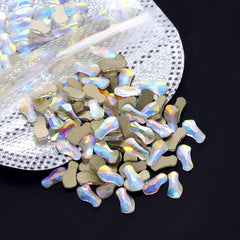 Pentagon Form Crystal Ab flad bagfra rhinestones
