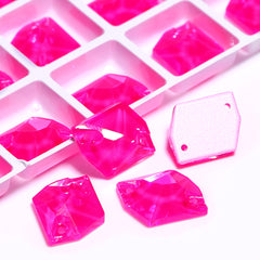 Electric Neon Fuchsia Cosmic Shape High Quality Glass Sew-on Rhinestones WholesaleRhinestone