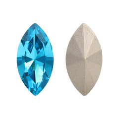 Aquamarine Navette Shape High Quality Glass Pointed Back Fancy Rhinestones WholesaleRhinestone