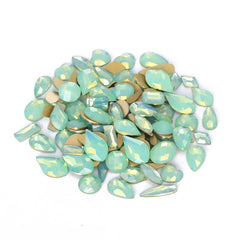 Mixed Shapes Green Opal Flat Back Fancy Rhinestones For Nail Art WholesaleRhinestone